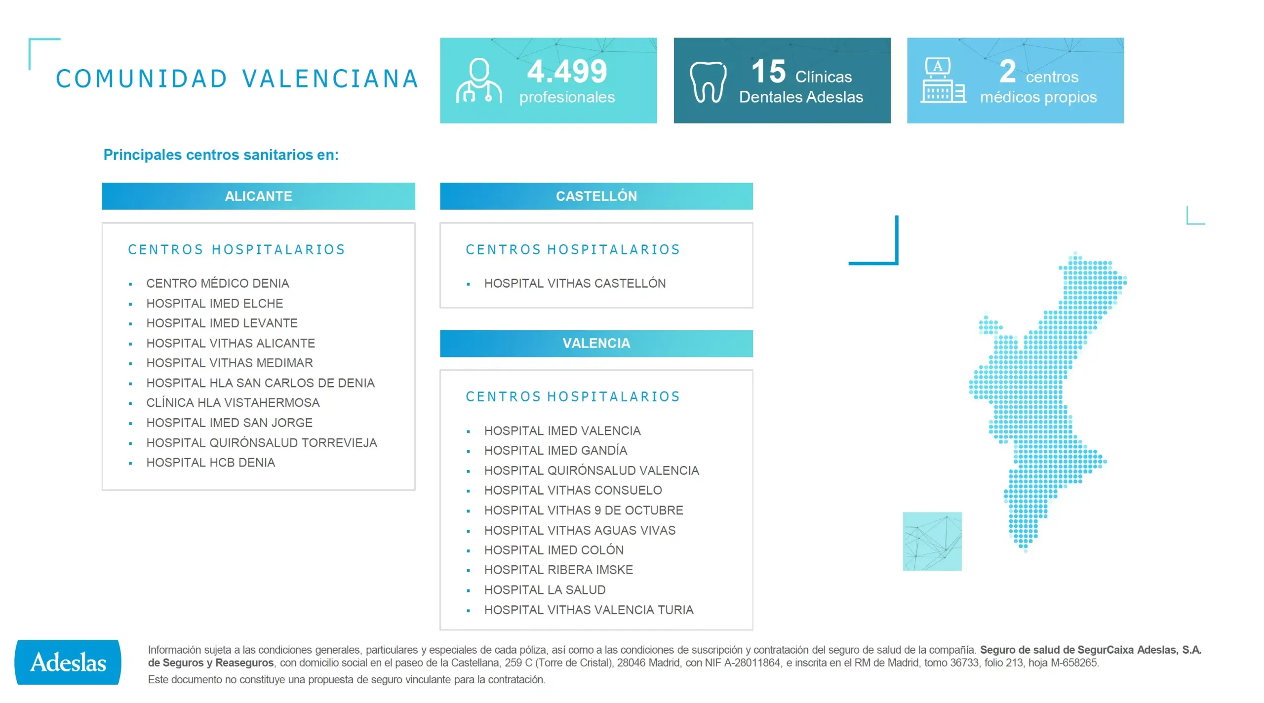 Principales Hospitales Adeslas Valencia